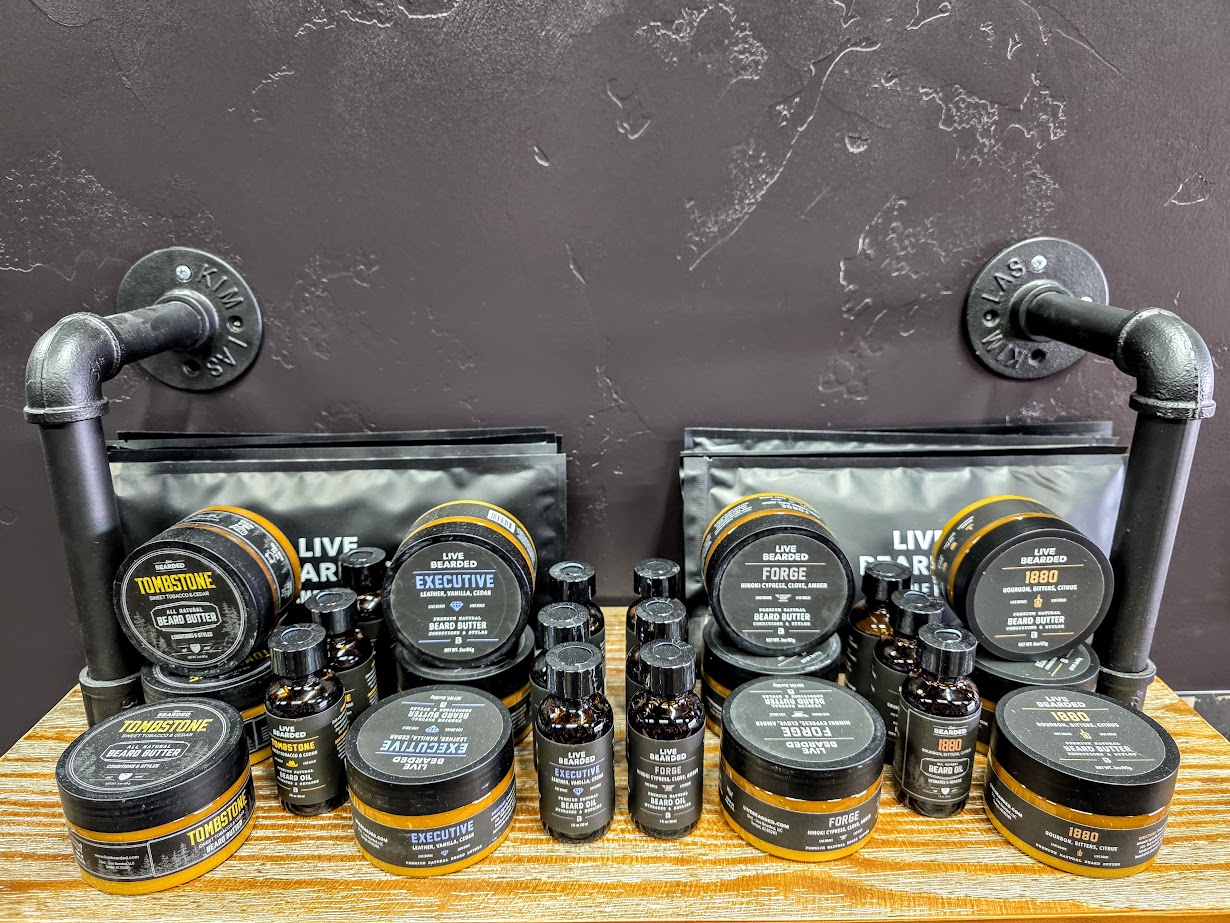 Classic hot towel shave service at Hotrod Fades - traditional barbering in hot rod atmosphere