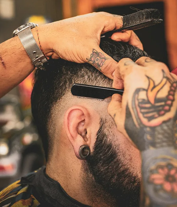 Precision fade cut before and after